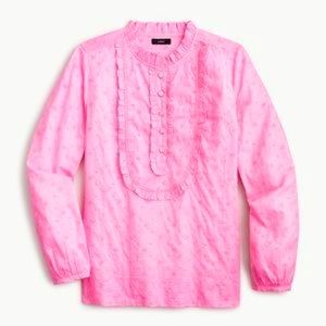 J.Crew Eyelet Popover-Shirt w/Ruffled Collar